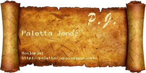 Paletta Jenő névjegykártya
