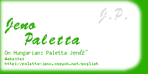 jeno paletta business card